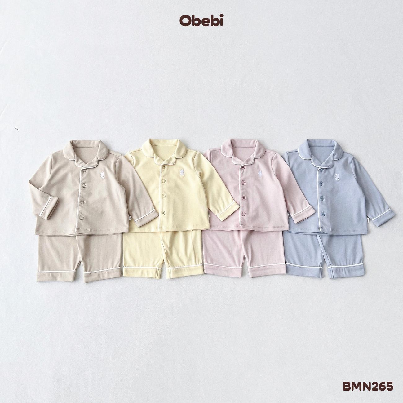 OBEBI - Bộ pyjama thu đông phối viền tinh tế OBEBI (73-120)