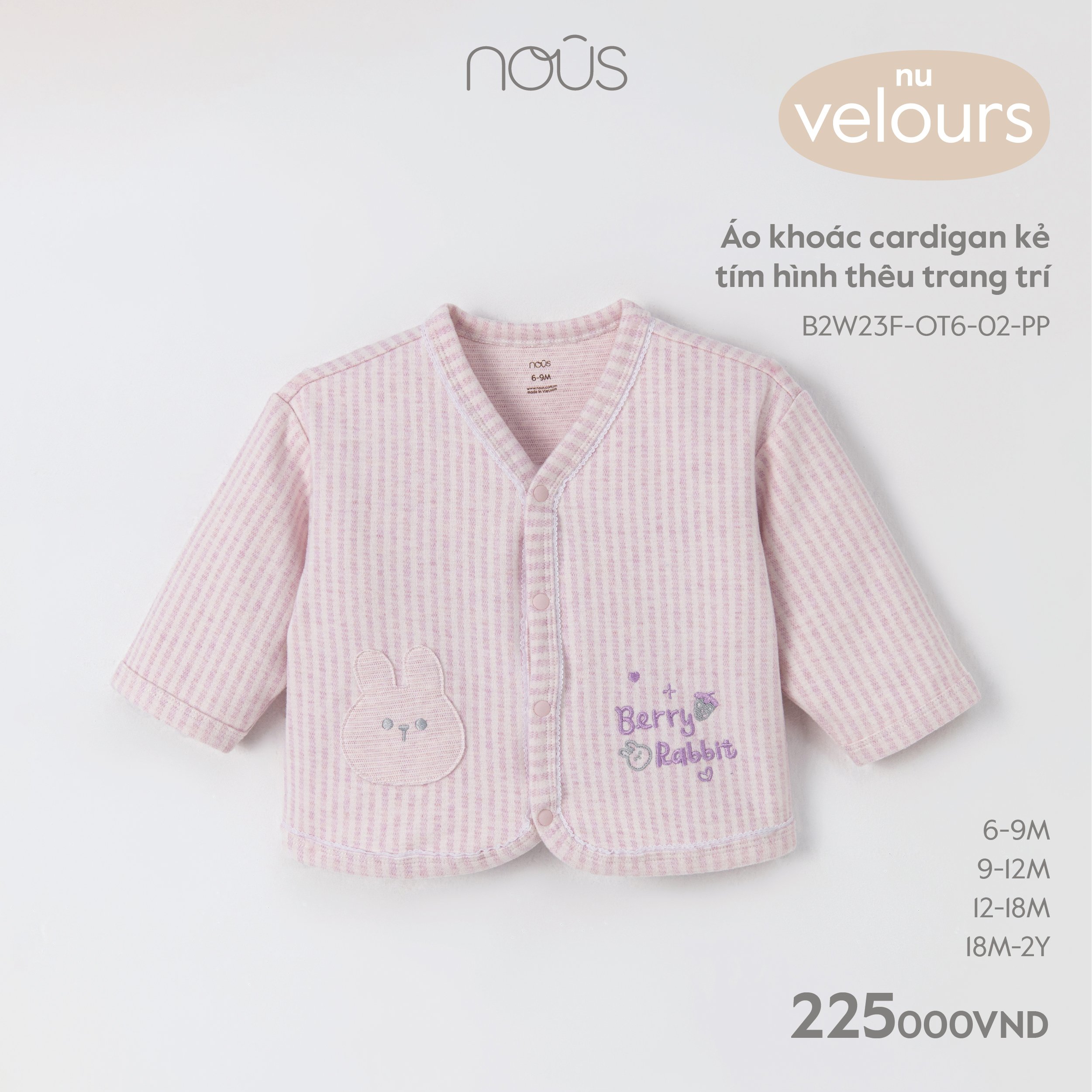 Nous Áo khoác cardigan thêu trang trí(S6-18M)