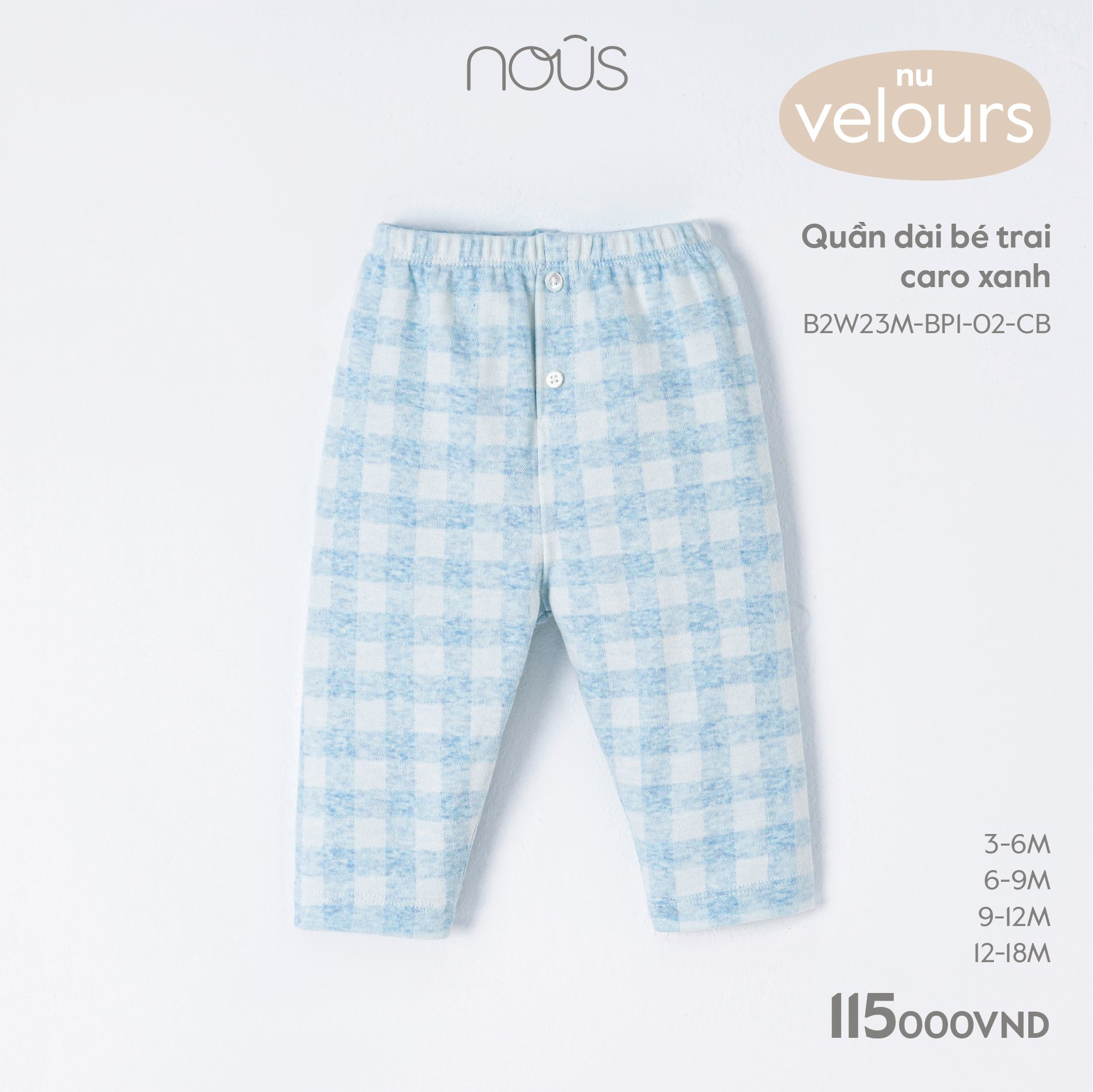 Nous Quần dài caro (S3-12M)