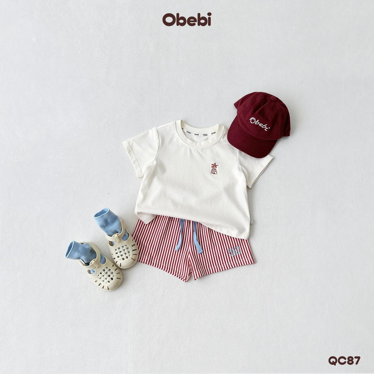 OBEBI - Quần đùi kẻ sọc đi biển OBEBI (73-120)