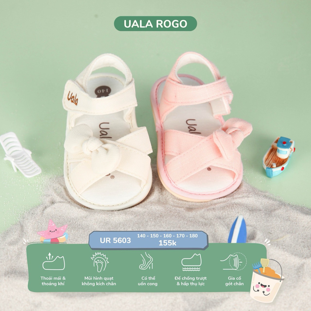 UALA ROGO - Dép tập đi UR5603(140-180)