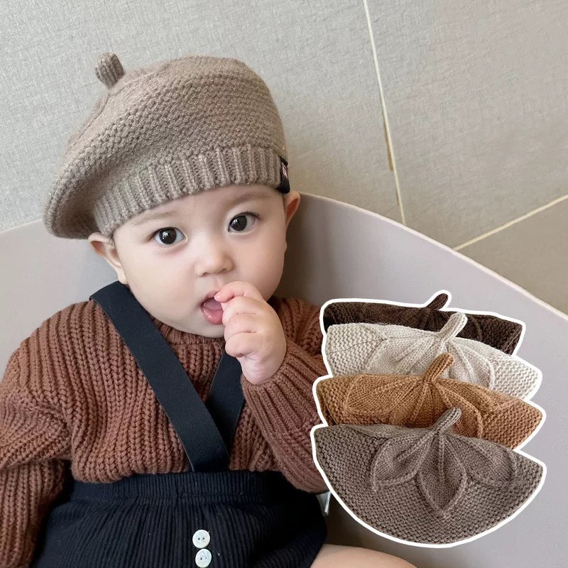 MIM Mũ nồi len đan hoạ tiết cánh hoa(3M-2Y)