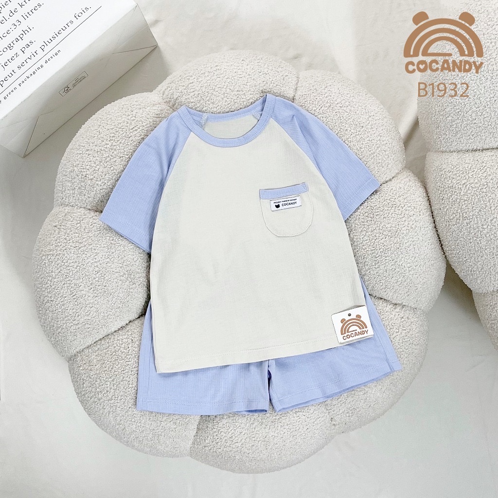 CCD -  Bộ cộc xanh phối ghi túi ngực(73-130)