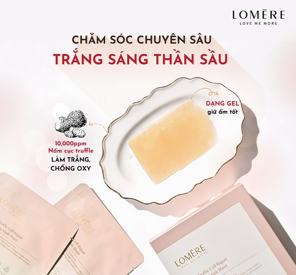 LOMERE -  MẶT NẠ DƯỠNG TRẮNG, PHỤC HỒI DA CHIẾT XUẤT TỪ NẤM TRUFFLE