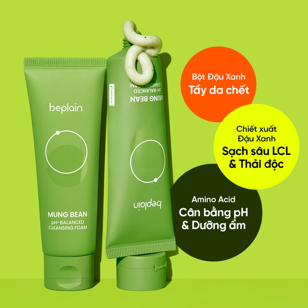 BEPLAIN - SỮA RỬA MẶT BEPLAIN ĐẬU XANH CÂN BẰNG ĐỘ PH 160ml