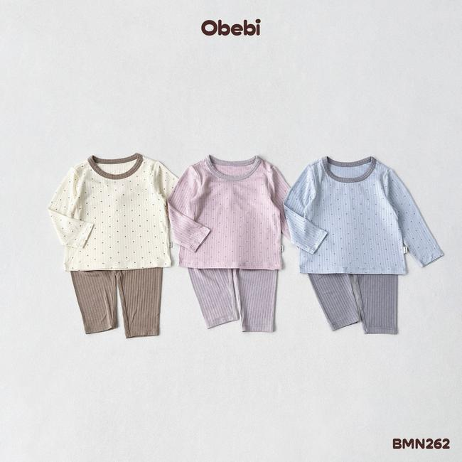 OBEBI - Bộ thu đông họa tiết kẻ ngang OBEBI (66-120)
