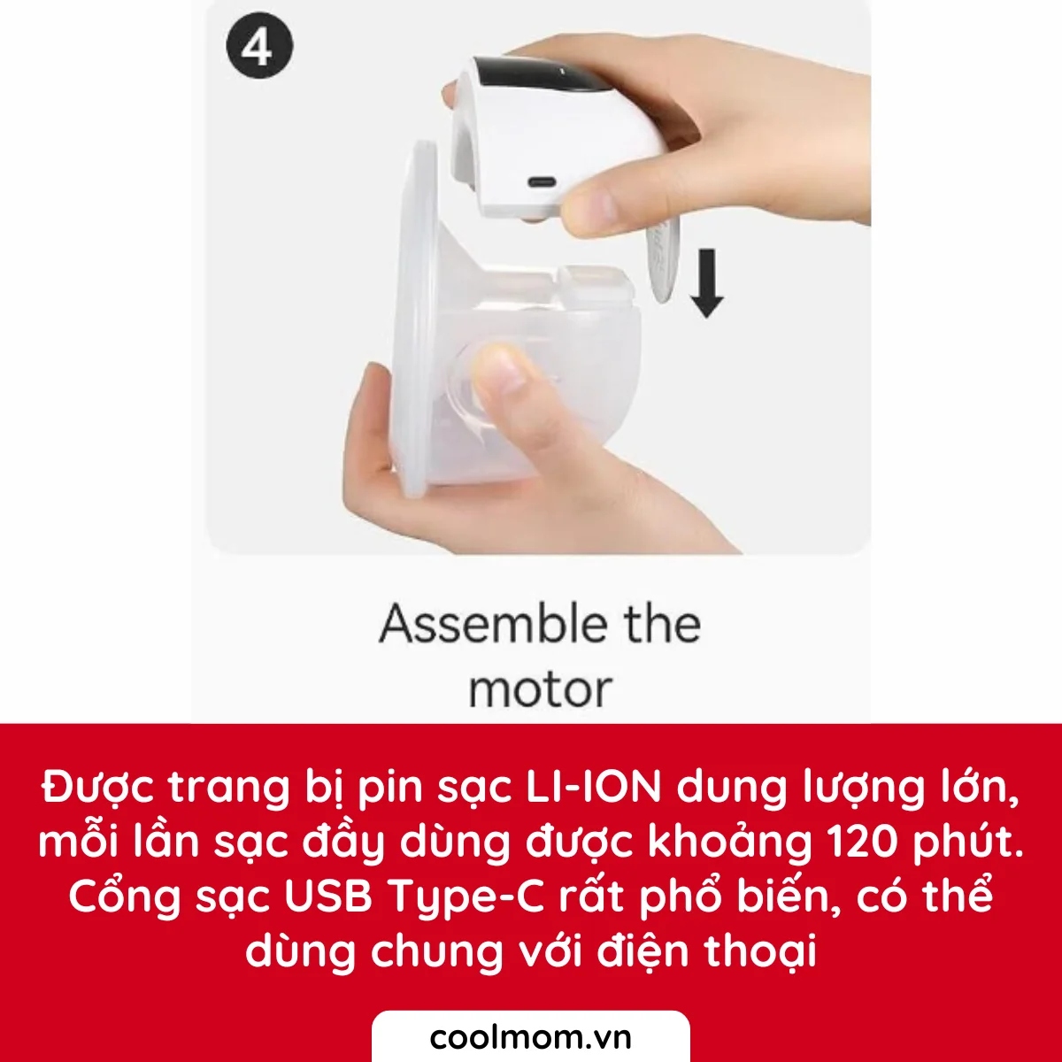 MOMCOZY - MÁY HÚT SỮA ĐIỆN ĐÔI RẢNH TAY KHÔNG DÂY M5 WEARABLE BREST PUMPS