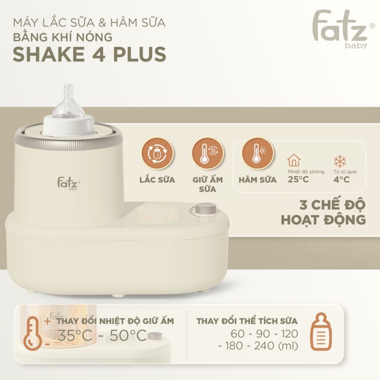 FATZ - MÁY LẮC VÀ HÂM SỮA BẰNG KHÍ NÓNG SHAKE 4 PLUS