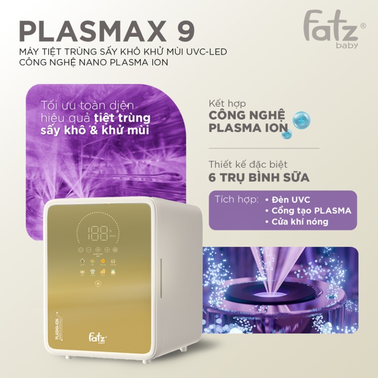 FATZ - MÁY TIỆT TRÙNG SẤY KHÔ KHỬ MÙI NANO ION PLAMAX 9