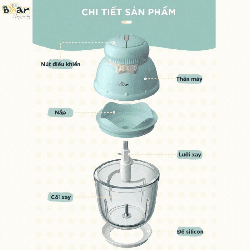 BEAR - MÁY XAY ĂN DẶM 0.6L-B06V1