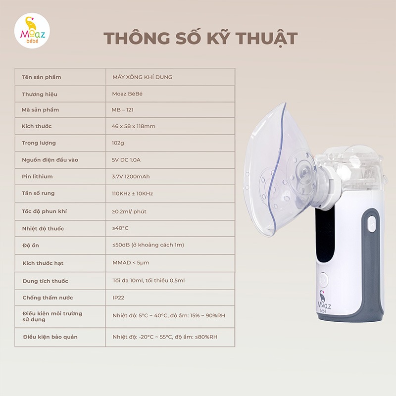 MOAZ - MÁY XÔNG KHÍ DUNG MB-121