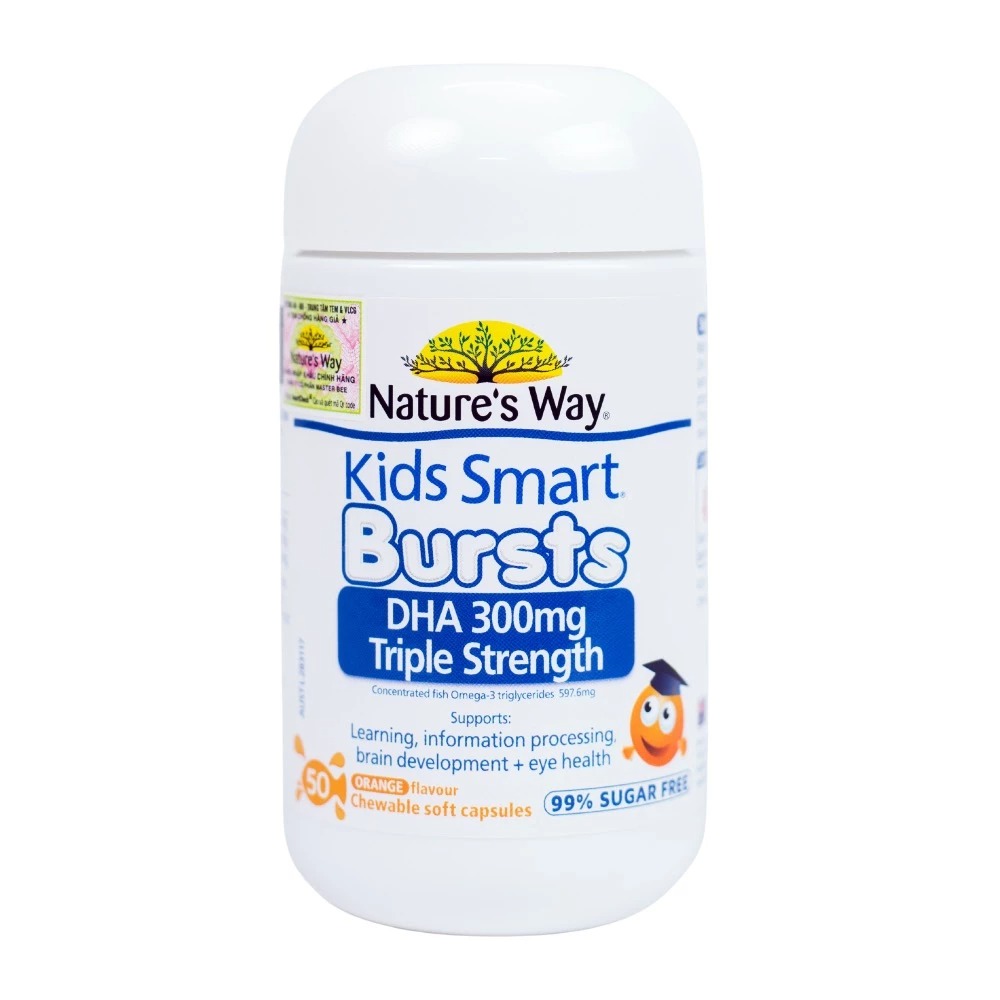 NATURE'S WAY - 1Y+DHA TỐT CHO NÃO VÀ MẮT KIDS SMART BURSTS 300MG TRIPLE STRENGTH