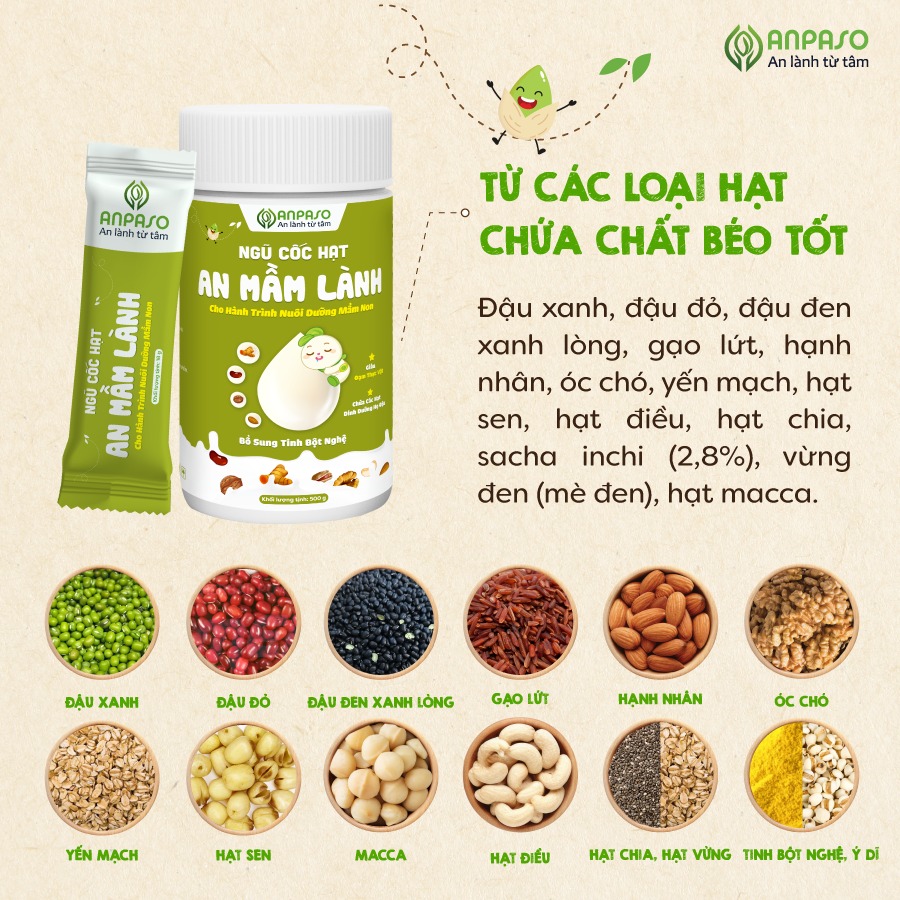 ANPASO - NGŨ CỐC LỢI SỮA HẠT AN MẦM LÀNH CHO MẸ SAU SINH