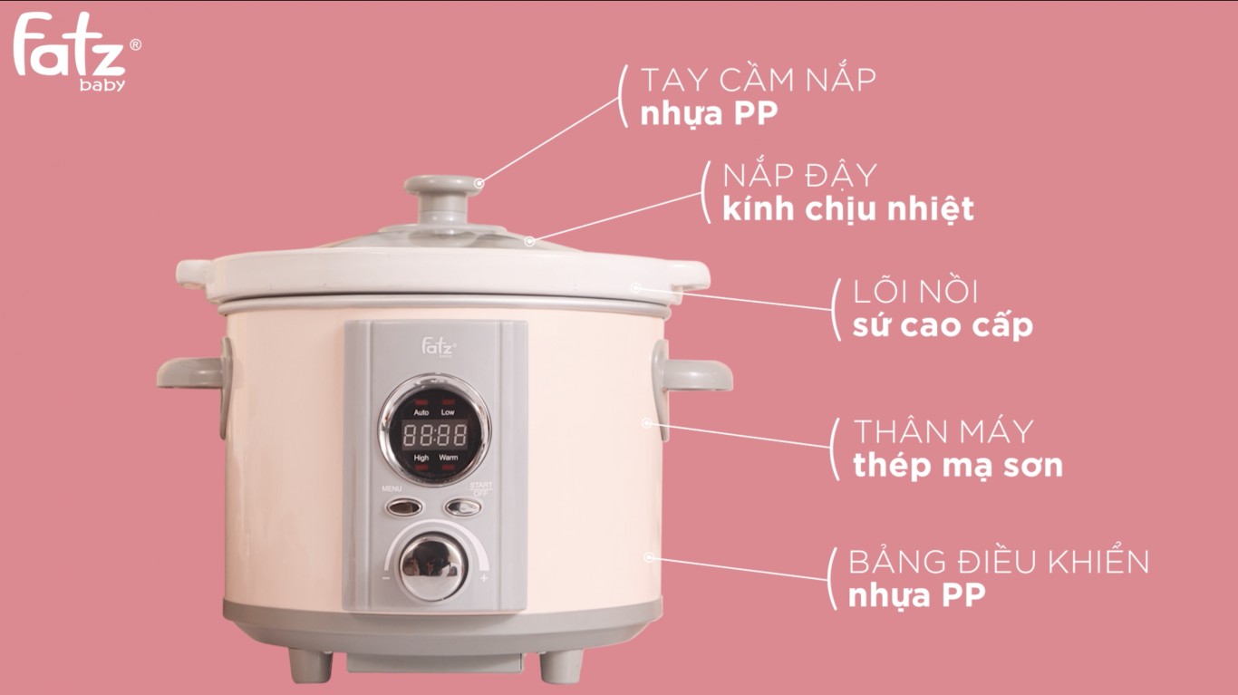 FATZ - NỒI NẤU CHẬM HẸN GIỜ 2.5L SLOW 4 - FB9125MT