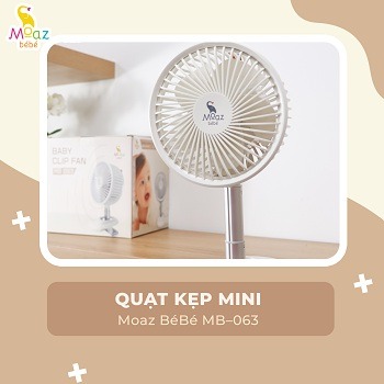 MOAZ - QUẠT KẸP XE ĐẨY MINI TÍCH ĐIỆN MB-063