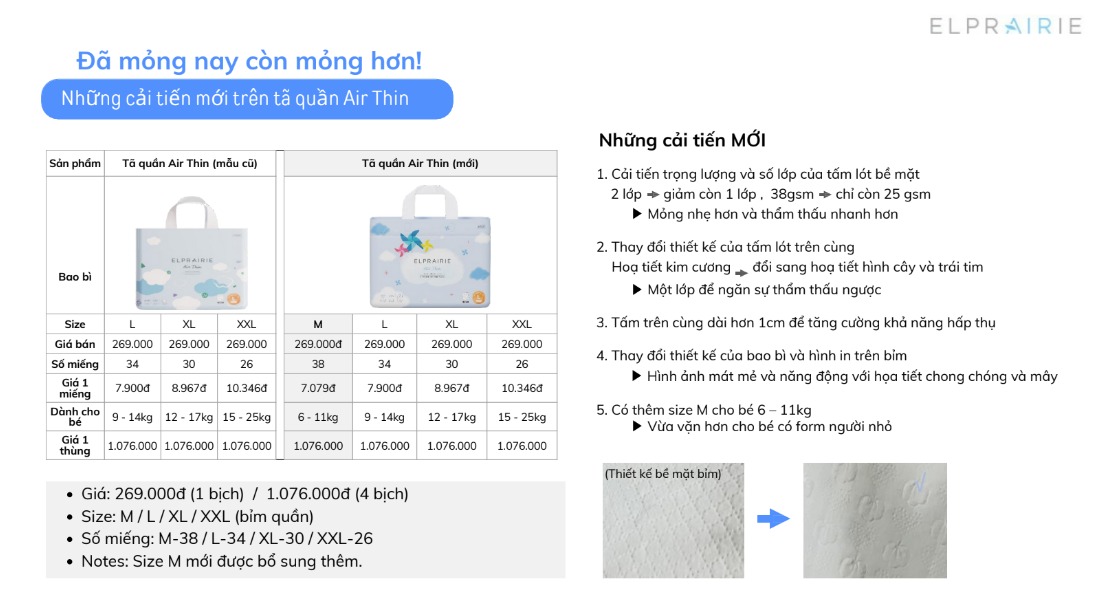 ELPRAIRIE - BỈM NỘI ĐỊA HÀN MẪU MỚI