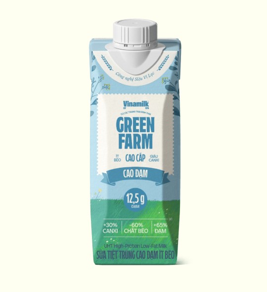 VINAMILK - SỮA TIỆT TRÙNG GREEN FARM CAO ĐẠM ÍT BÉO