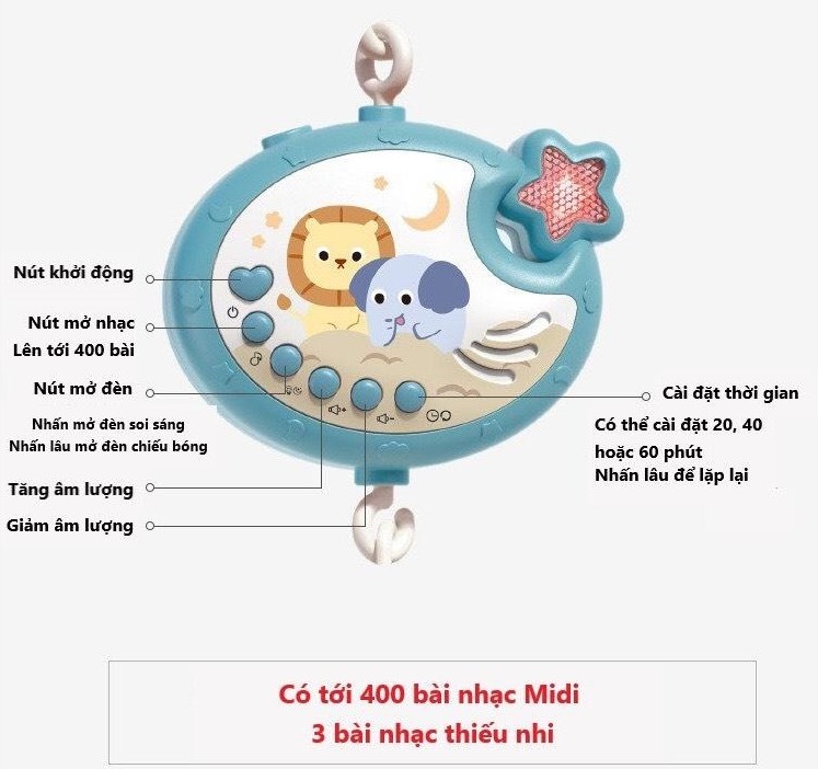 KK - BỘ TREO CŨI PHÁT NHẠC CÓ ĐIỀU KHIỂN