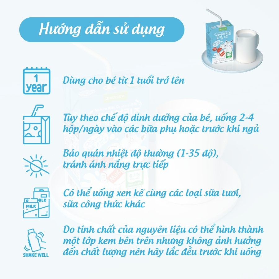 NATURE KIDS - 1Y+SỮA TƯƠI ORGANIC HÀN QUỐC