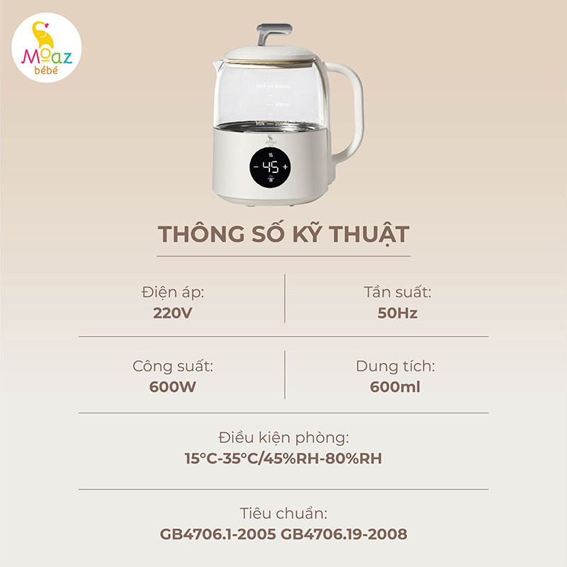 MOAZ - ẤM ĐUN NƯỚC MINI MB-099