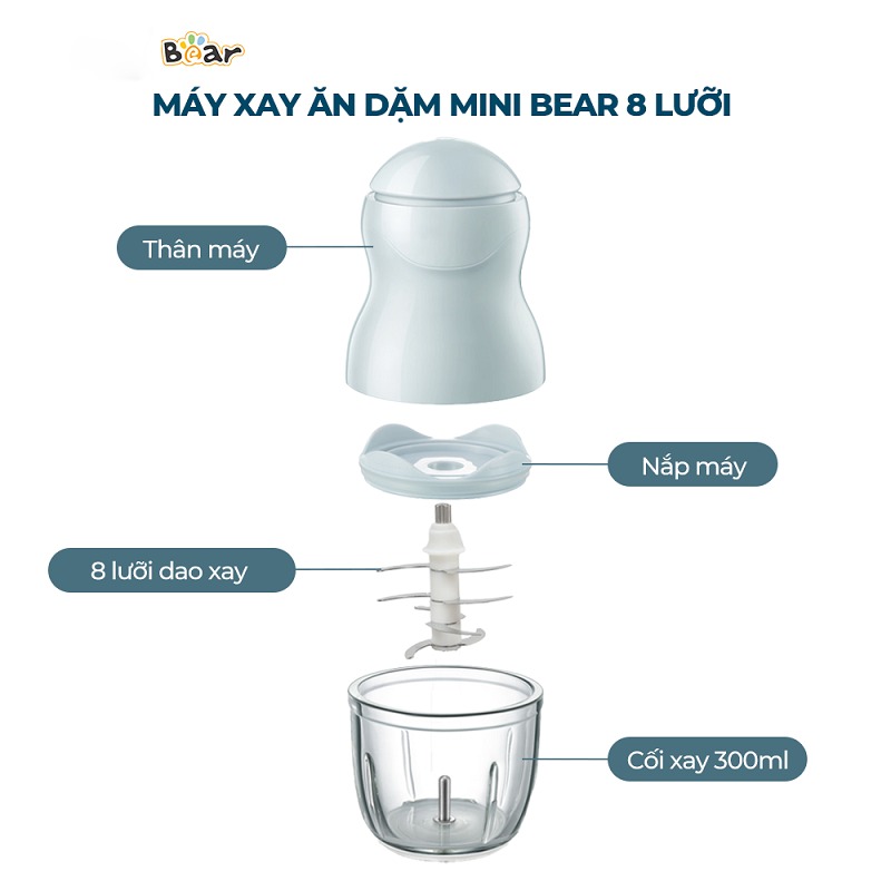 BEAR - MÁY XAY 8 LƯỠI GR-B03V8