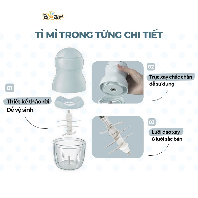 BEAR - MÁY XAY 8 LƯỠI GR-B03V8