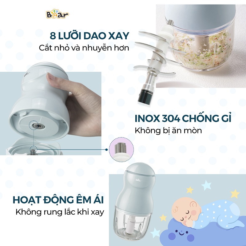 BEAR - MÁY XAY 8 LƯỠI GR-B03V8