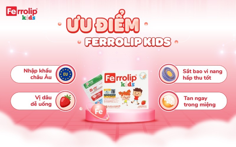 FERROLIP - 1Y+SẮT GÓI HỮU CƠ KIDS
