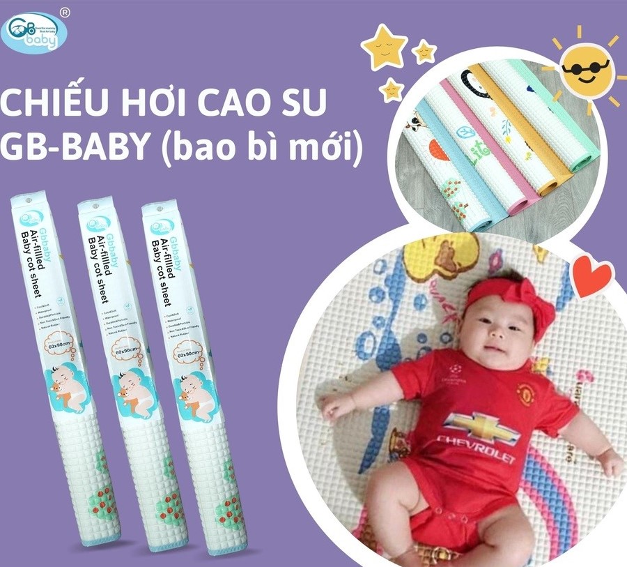 GB BABY - CHIẾU LÓT HƠI CAO SU CHỐNG THẤM 60*90