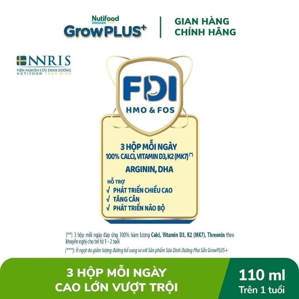 NUTIFOOD - SỮA NƯỚC GROWPLUS+BẠC