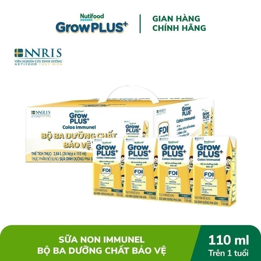 NUTIFOOD - SỮA NƯỚC GROWPLUS+VÀNG IMMUNEL