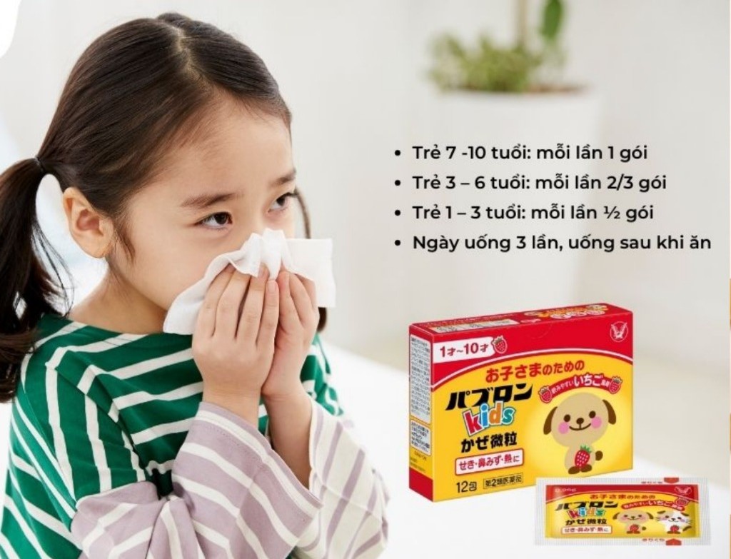 TAISHO - 1Y+BỘT CẢM CÚM HO SỐT PABRON KIDS