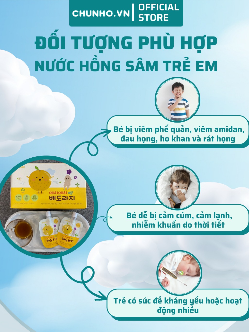 CHUNHO - 2Y+NƯỚC HỒNG SÂM LÊ HOA CHUÔNG