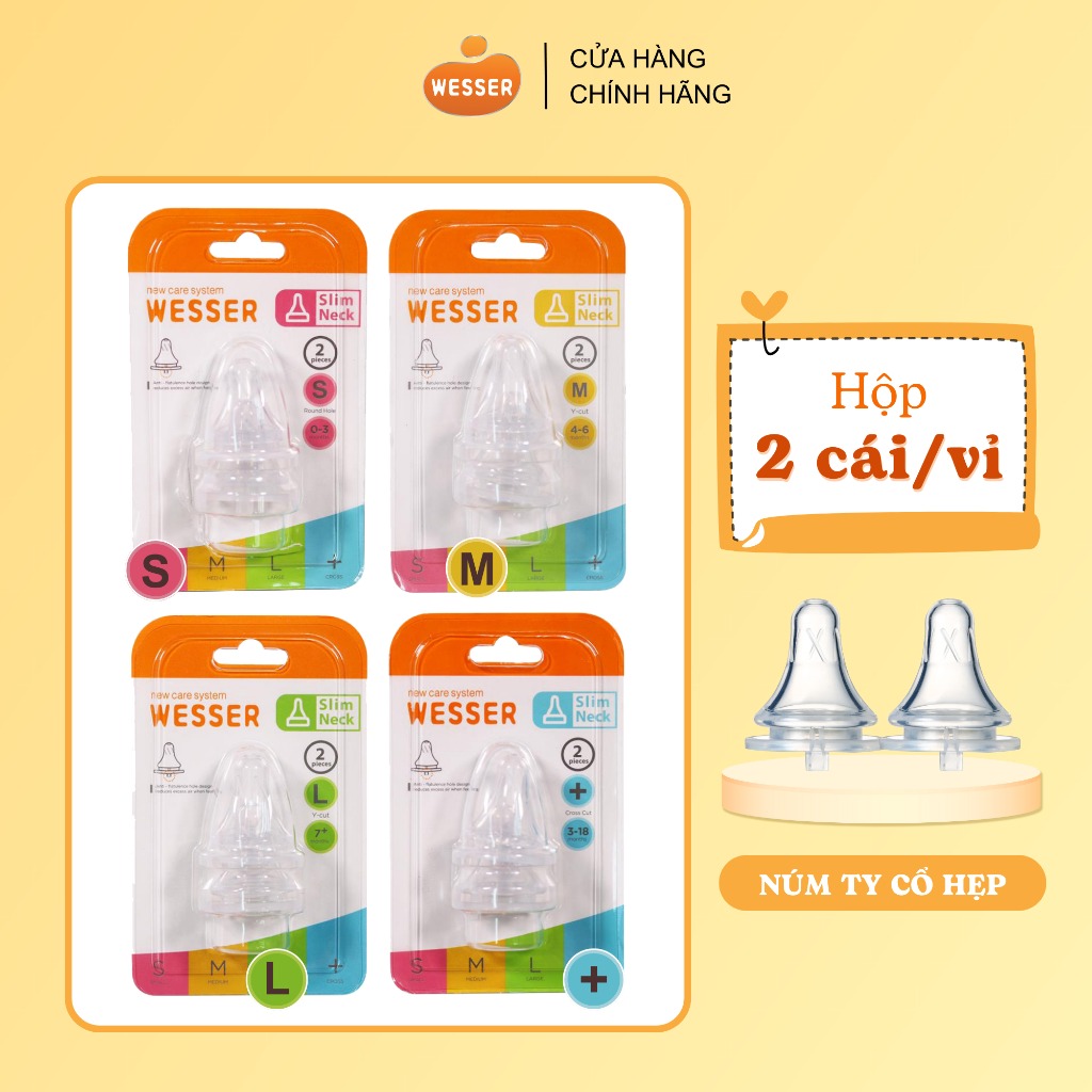 WESSER - NÚM TI SILICONE CỔ HẸP