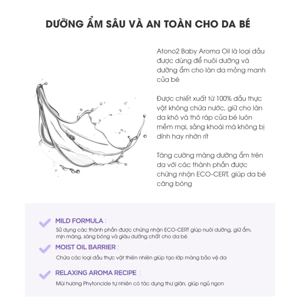 ATONO - DẦU MASSAGE CHO TRẺ SƠ SINH & MẸ BẦU THUẦN CHAY RELAXING AROMA OIL