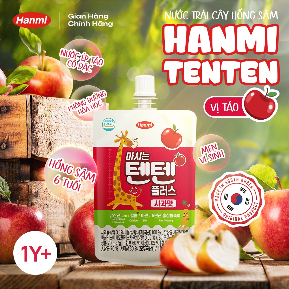 HANMI - 1Y+NƯỚC ÉP HỒNG SÂM TRÁI CÂY TENTEN