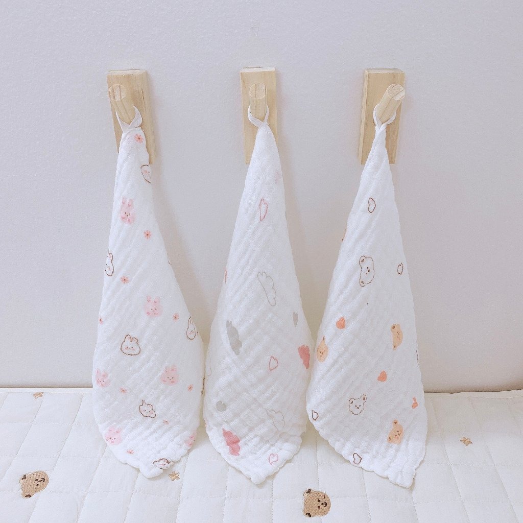 MONONA - SET 3 KHĂN SỮA 6 LỚP HỌA TIẾT