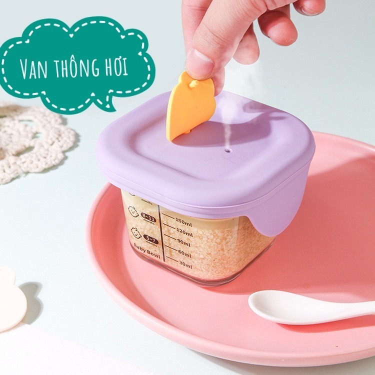 KK - HŨ TRỮ THỦY TINH NẮP SILICONE THỎ