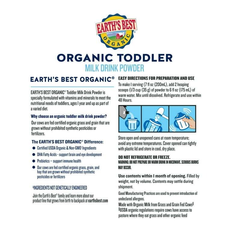 EARTH'S BEST - 1Y+SỮA BỘT ORGANIC TODDLER