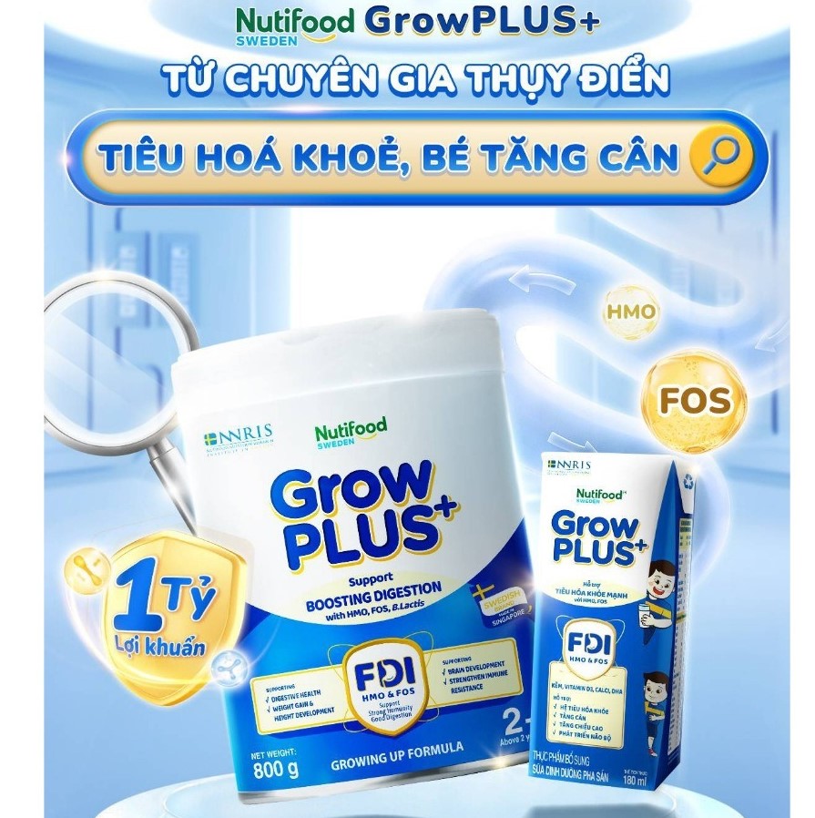 NUTIFOOD - SỮA BỘT GROWPUS FDI+TIÊU HÓA VÀ TĂNG ĐỀ KHÁNG