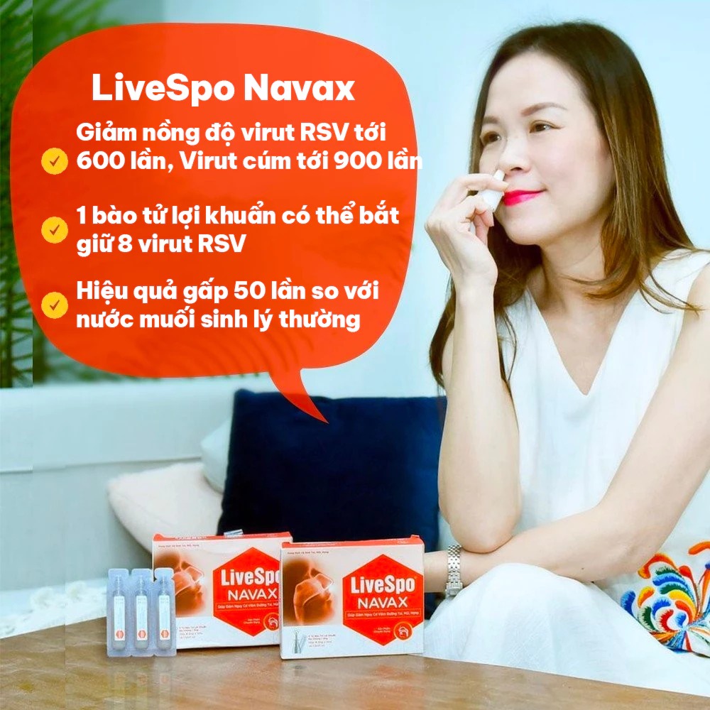 LIVESPO - VỆ SINH TAI NAVAX MŨI HỌNG 4 TỶ BÀO TỬ LỢI KHUẨN