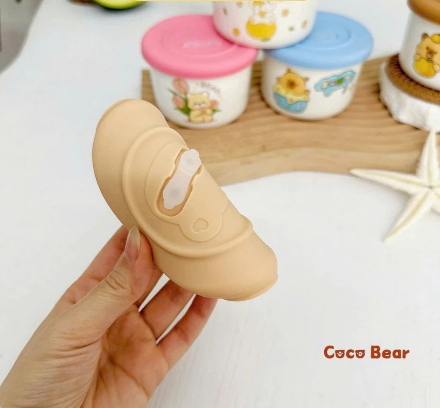 COCO BEAR - HŨ SỨ CHIA VẠCH HÀN CÓ NẮP ĐẬY