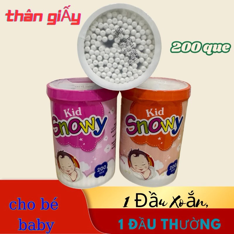 KID SNOWY - TĂM BÔNG CHO BÉ 200 QUE