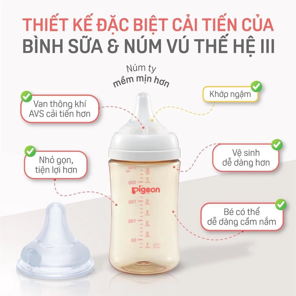 PIGEON - BÌNH SỮA THỦY TINH SOFTOUCH BABY-FRIENDLY WORLD
