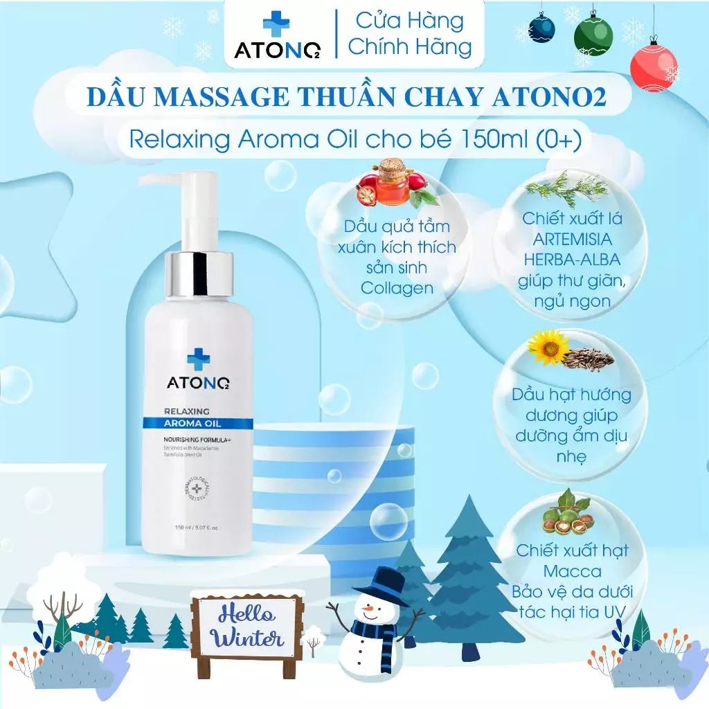 ATONO - DẦU MASSAGE CHO TRẺ SƠ SINH & MẸ BẦU THUẦN CHAY RELAXING AROMA OIL