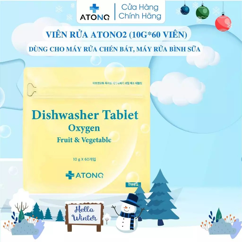 ATONO - VIÊN RỬA CHO MÁY RỬA BÌNH, CHÉN BÁT