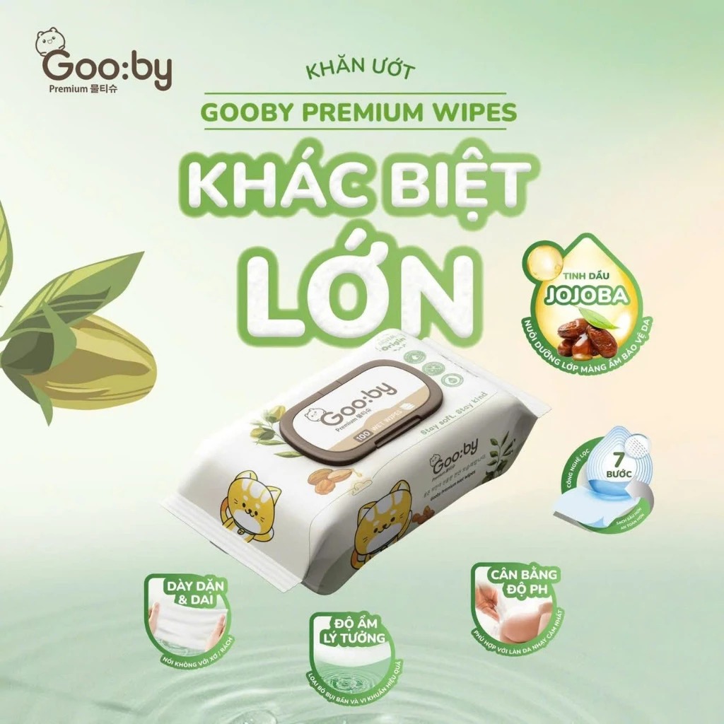 GOOBY - KHĂN ƯỚT PREMIUM KHÔNG CỒN
