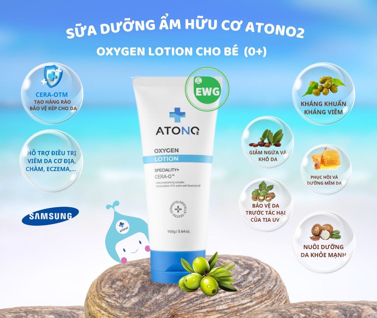 ATONO - SỮA DƯỠNG ẨM HỮU CƠ OXYGEN LOTION