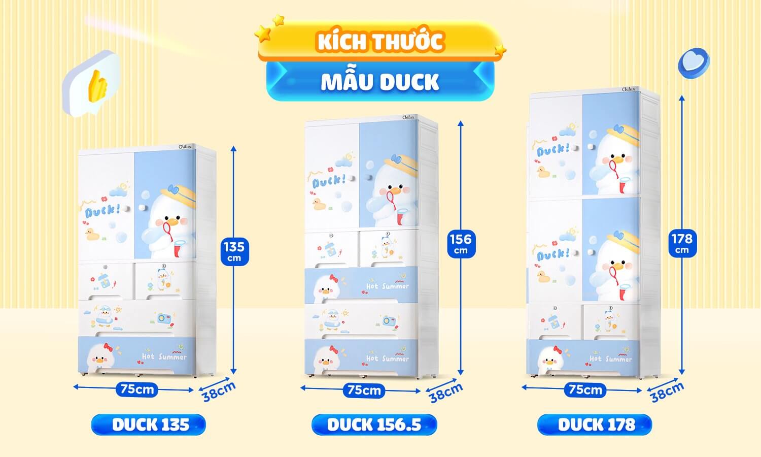 CHILUX - TỦ NHỰA MẪU DUCK VỊT