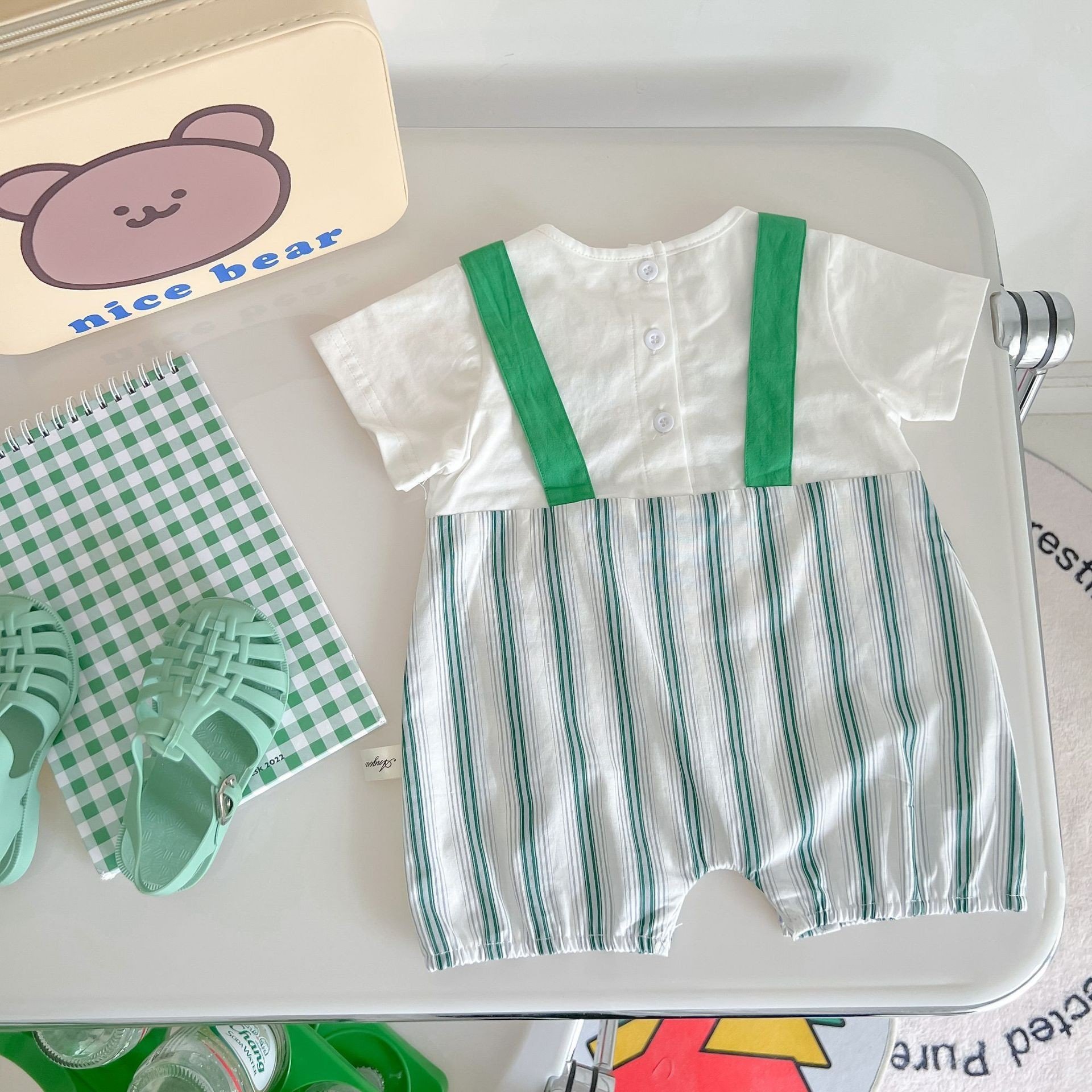 OBB Jump cộc giả yếm kẻ xanh (S73-100)